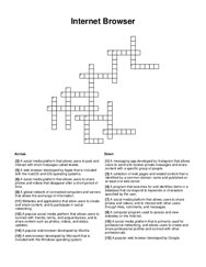 Internet Browser Crossword Puzzle