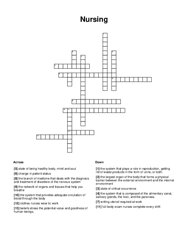 Nursing Crossword Puzzle
