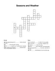 Seasons and Weather Crossword Puzzle