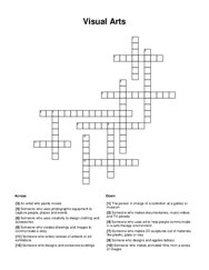 Visual Arts Word Scramble Puzzle