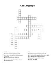 Cat Language Crossword Puzzle