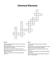 Chemical Elements Crossword Puzzle