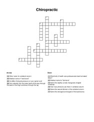 Chiropractic Crossword Puzzle