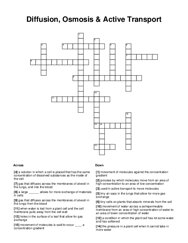 Diffusion, Osmosis & Active Transport Word Scramble Puzzle