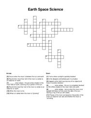 Earth Space Science Crossword Puzzle