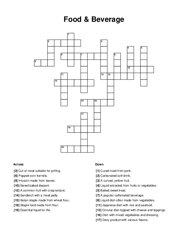 Food & Beverage Crossword Puzzle