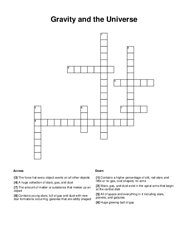 Gravity and the Universe Crossword Puzzle