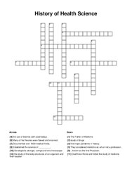 History of Health Science Crossword Puzzle