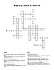 Literary Device Examples Crossword Puzzle