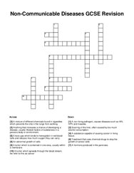 Non-Communicable Diseases GCSE Revision Crossword Puzzle