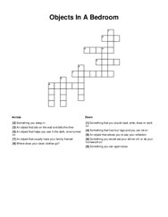 Objects In A Bedroom Crossword Puzzle