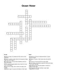 Ocean Water Crossword Puzzle
