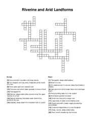 Riverine and Arid Landforms Crossword Puzzle