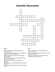 Scientific Discoveries Crossword Puzzle