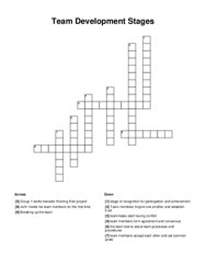 Team Development Stages Crossword Puzzle