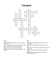 Transport Word Scramble Puzzle