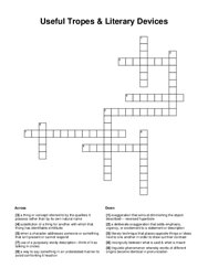Useful Tropes & Literary Devices Crossword Puzzle