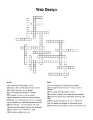 Web Design Crossword Puzzle