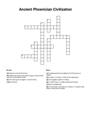 Ancient Phoenician Civilization Crossword Puzzle
