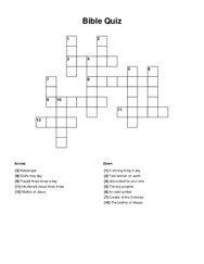 Bible Quiz Crossword Puzzle