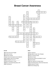 Breast Cancer Awareness Crossword Puzzle