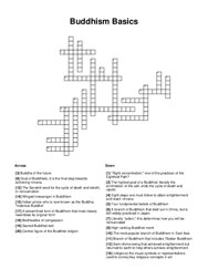 Buddhism Basics Crossword Puzzle