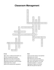 Classroom Management Crossword Puzzle