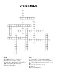 Cycles in Nature Crossword Puzzle