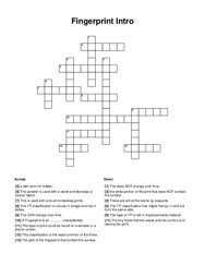 Fingerprint Intro Crossword Puzzle