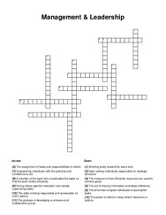 Management & Leadership Crossword Puzzle