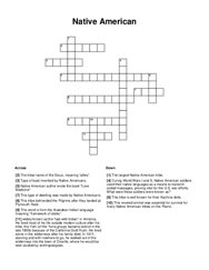Native American Crossword Puzzle