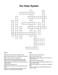 Our Solar System Crossword Puzzle