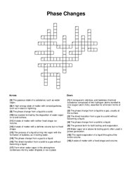 Phase Changes Crossword Puzzle