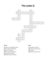 The Letter G Crossword Puzzle
