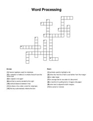 Word Processing Word Scramble Puzzle