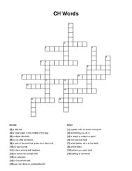 CH Words Crossword Puzzle