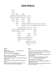 Deaf History Crossword Puzzle