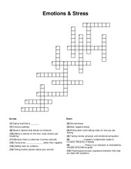 Emotions & Stress Crossword Puzzle
