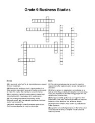 Grade 9 Business Studies Word Scramble Puzzle