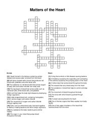 Matters of the Heart Crossword Puzzle