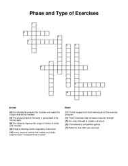 Phase and Type of Exercises Word Scramble Puzzle