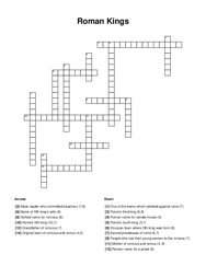 Roman Kings Crossword Puzzle