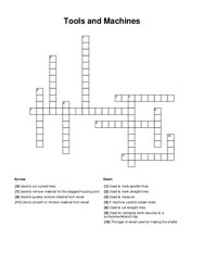 Tools and Machines Crossword Puzzle