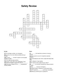 Safety Review Word Scramble Puzzle