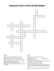 Supreme Court of the United States Crossword Puzzle