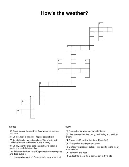 How's the weather? Crossword Puzzle
