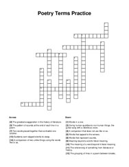 Poetry Terms Practice Word Scramble Puzzle