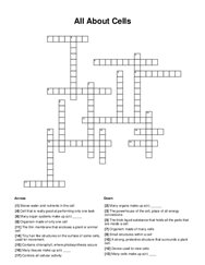 All About Cells Crossword Puzzle