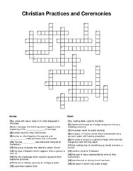 Christian Practices and Ceremonies Crossword Puzzle