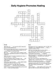 Daily Hygiene Promotes Healing Crossword Puzzle
